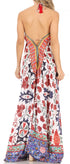 Vestido largo Sakkas Lizi para mujer, con cuello halter, corte alto y bajo, estilo pañuelo, para fiesta en la playa