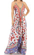 Vestido largo Sakkas Lizi para mujer, con cuello halter, corte alto y bajo, estilo pañuelo, para fiesta en la playa