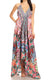 Vestido largo Sakkas Lizi para mujer, con cuello halter, corte alto y bajo, estilo pañuelo, para fiesta en la playa