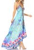 Vestido largo Sakkas Lizi para mujer, con cuello halter, corte alto y bajo, estilo pañuelo, para fiesta en la playa