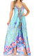 Vestido largo Sakkas Lizi para mujer, con cuello halter, corte alto y bajo, estilo pañuelo, para fiesta en la playa
