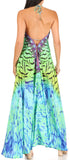 Vestido largo Sakkas Lizi para mujer, con cuello halter, corte alto y bajo, estilo pañuelo, para fiesta en la playa