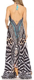 Vestido largo Sakkas Lizi para mujer, con cuello halter, corte alto y bajo, estilo pañuelo, para fiesta en la playa
