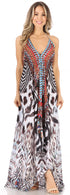 Vestido largo Sakkas Lizi para mujer, con cuello halter, corte alto y bajo, estilo pañuelo, para fiesta en la playa