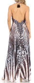 Vestido largo Sakkas Lizi para mujer, con cuello halter, corte alto y bajo, estilo pañuelo, para fiesta en la playa