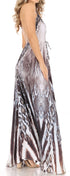 Vestido largo Sakkas Lizi para mujer, con cuello halter, corte alto y bajo, estilo pañuelo, para fiesta en la playa