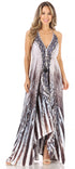 Vestido largo Sakkas Lizi para mujer, con cuello halter, corte alto y bajo, estilo pañuelo, para fiesta en la playa