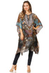Sakkas Jenni Vestido caftán bohemio de longitud media para mujer con diamantes de imitación fluidos