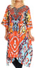 Sakkas Jenni Vestido caftán bohemio de longitud media para mujer con diamantes de imitación fluidos