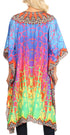 Sakkas Jenni Vestido caftán bohemio de longitud media para mujer con diamantes de imitación fluidos