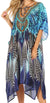 Sakkas Jenni Vestido caftán bohemio de longitud media para mujer con diamantes de imitación fluidos