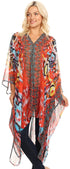 Sakkas Livi  Women's V Neck Beach Dress Cover up Caftan Top Loose with Rhinestone