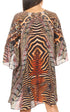 Sakkas Maris Women's Casual Shift 3/4 Sleeve Short Mini Dress A Line Print Silky