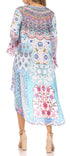 Sakkas Rema Women's Boho Shift Tunic High Low  V-neck Long Sleeve Dress with Print