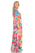 Sakkas Dora Women's One Shoulder Short Sleeve Casual Elegant Maxi Dress with Print
