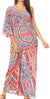Sakkas Dora Women's One Shoulder Short Sleeve Casual Elegant Maxi Dress with Print