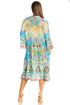 Sakkas Womens 3/4 Sleeves Button Down Spring/Summer Short Shirt Dress/Cover-up