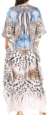 Sakkas Yeni Women's Short Sleeve V-neck Summer Floral Long Caftan Dress Cover-up