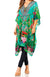 Vestido caftán Sakkas Zeni de verano con estampado floral y cuello en V y manga corta para mujer