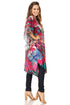 Vestido caftán Sakkas Zeni de verano con estampado floral y cuello en V y manga corta para mujer