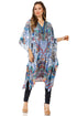 Vestido caftán Sakkas Zeni de verano con estampado floral y cuello en V y manga corta para mujer