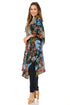 Vestido caftán Sakkas Zeni de verano con estampado floral y cuello en V y manga corta para mujer