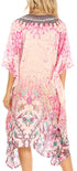 Vestido caftán Sakkas Zeni de verano con estampado floral y cuello en V y manga corta para mujer