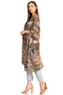 Vestido caftán Sakkas Zeni de verano con estampado floral y cuello en V y manga corta para mujer