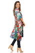 Vestido caftán Sakkas Zeni de verano con estampado floral y cuello en V y manga corta para mujer