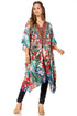 Vestido caftán Sakkas Zeni de verano con estampado floral y cuello en V y manga corta para mujer