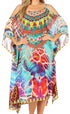 Vestido caftán Sakkas Amaya de corte holgado, largo, estampado, con tirantes y escote barco en los hombros
