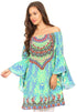 Vestido túnica Sakkas Inna con mangas acampanadas y pedrería