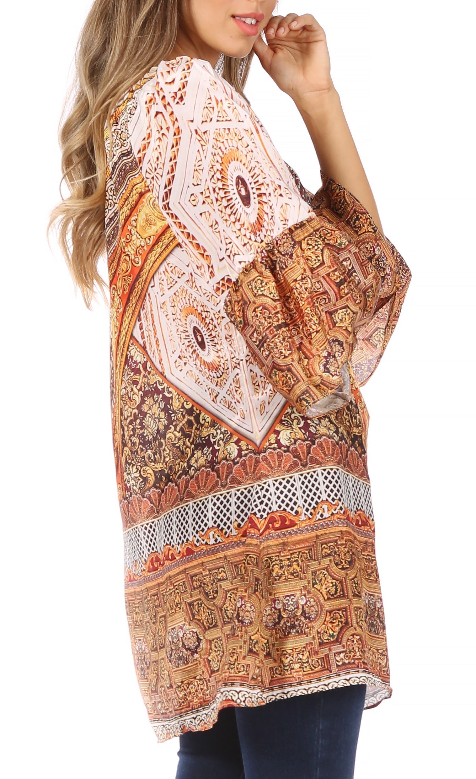 Vestido túnica Sakkas Inna con mangas acampanadas y pedrería