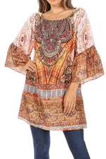 Vestido túnica Sakkas Inna con mangas acampanadas y pedrería