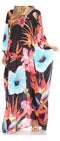 Vestido caftán largo Sakkas Georgettina con escote en V y cristales fluidos