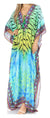 Vestido caftán largo Sakkas Georgettina con escote en V y cristales fluidos