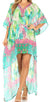 Vestido Sakkas Laisson Flowy Hi-Lo Caftán con diamantes de imitación, cuello en V, corte cuadrado, para cubrir la parte superior