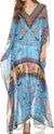 Vestido caftán largo con diseño estampado Wilder de Sakkas y cristales transparentes.