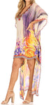 Vestido Sakkas Laisson Flowy Hi-Lo Caftán con diamantes de imitación, cuello en V, corte cuadrado, para cubrir la parte superior