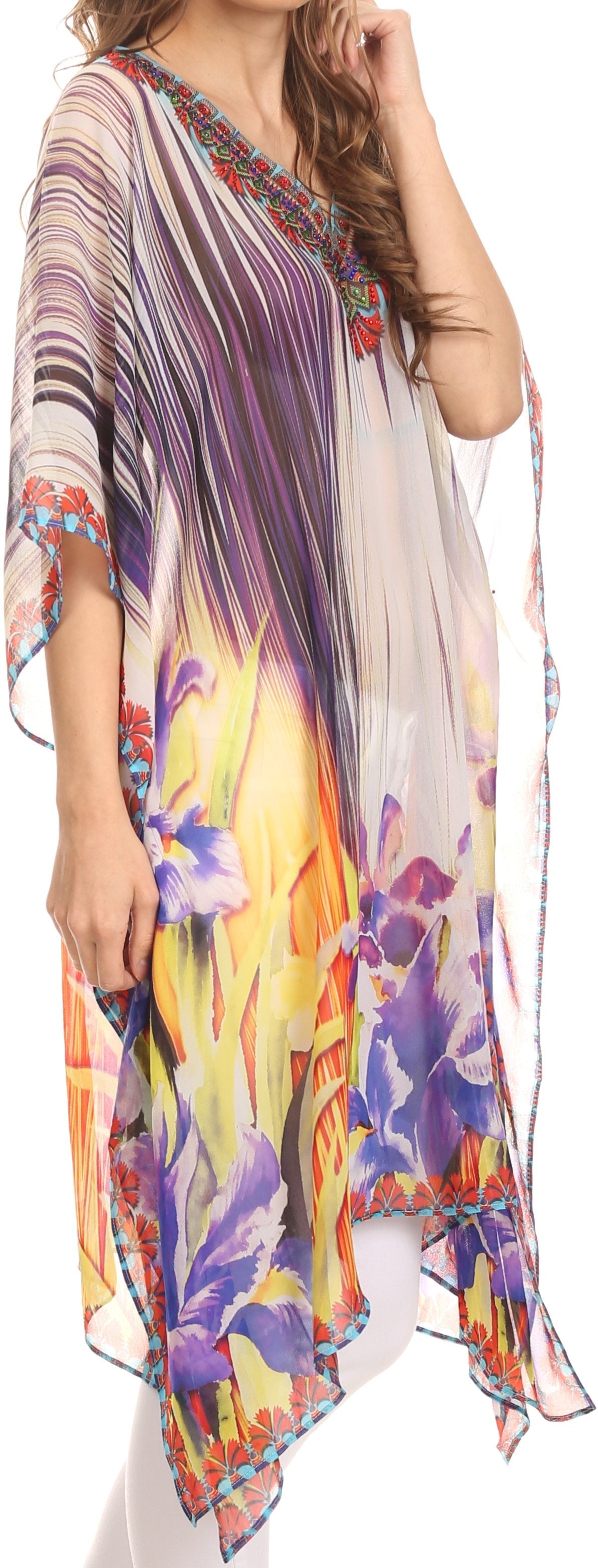 Vestido/paro corto Sakkas Mimi con estampado marroquí semitransparente