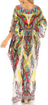 Vestido Sakkas Laisson Flowy Hi-Lo Caftán con diamantes de imitación, cuello en V, corte cuadrado, para cubrir la parte superior