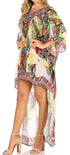 Vestido Sakkas Laisson Flowy Hi-Lo Caftán con diamantes de imitación, cuello en V, corte cuadrado, para cubrir la parte superior