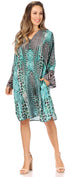 Sakkas Ximena Women's Floral Boho Cocktail Dress Tunic Cover-up V neck Summer