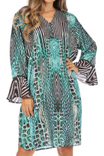 Sakkas Ximena Women's Floral Boho Cocktail Dress Tunic Cover-up V neck Summer