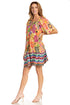Vestido bohemio de verano informal con estampado floral de manga corta para cóctel de Sakkas Eliza para mujer