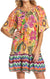 Vestido bohemio de verano informal con estampado floral de manga corta para cóctel de Sakkas Eliza para mujer