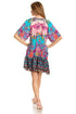 Vestido bohemio de verano informal con estampado floral de manga corta para cóctel de Sakkas Eliza para mujer