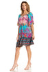 Vestido bohemio de verano informal con estampado floral de manga corta para cóctel de Sakkas Eliza para mujer
