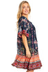 Vestido bohemio de verano informal con estampado floral de manga corta para cóctel de Sakkas Eliza para mujer