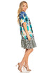 Vestido bohemio de verano informal con estampado floral de manga corta para cóctel de Sakkas Eliza para mujer